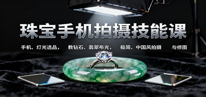 213625iippr8emnfnrpif6.jpg 珠宝手机拍摄技能课:手机、 灯光选品,教钻石、翡翠布光,极简、中国风拍摄与修图