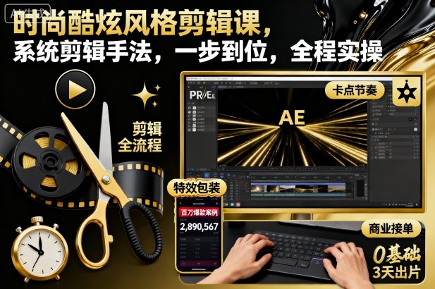 1-497.jpg 时尚酷炫风格剪辑课,系统剪辑手法,一步到位,全程实操