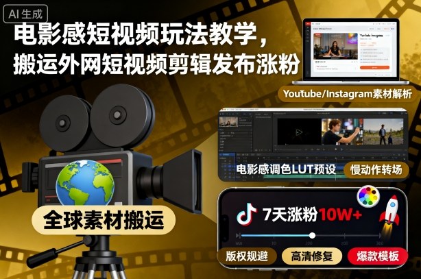 1-499.jpg 电影感短视频玩法教学,搬运外网短视频剪辑发布涨粉