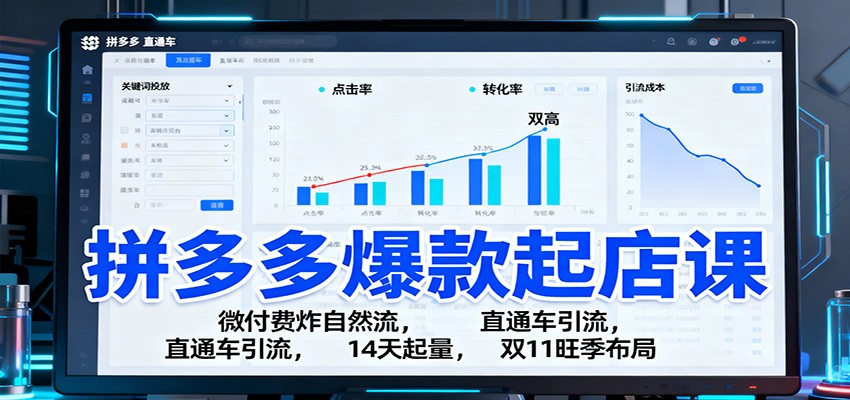 151440ktbym8xv861yvxn6.jpg 拼多多爆款起店课:微付费炸自然流,直通车引流,14天起量,双11旺季布局