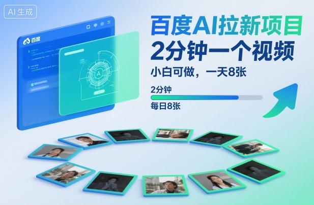 百度AI拉新项目,2分钟一个视频,小白可做,一天8张【附案例+保姆级教程】 百度AI拉新项目,2分钟一个视频,小白可做,一天8张【附案例+保姆级教程】