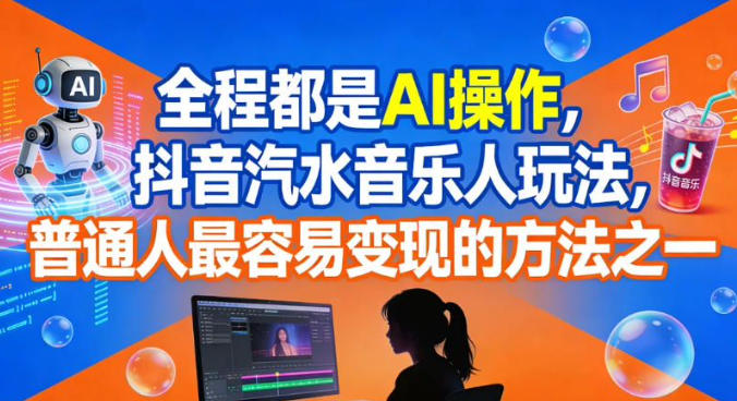 全程都是AI操作,抖音汽水音乐人玩法,普通人最容易变现的方法之一 全程都是AI操作,抖音汽水音乐人玩法,普通人最容易变现的方法之一