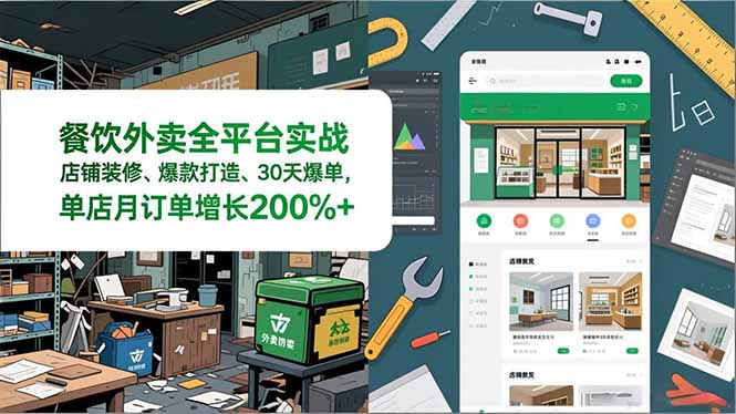 (16978期)餐饮外卖全平台实战,店铺装修、爆款打造、30天爆单,手把手教学,单店月订单增长200%+