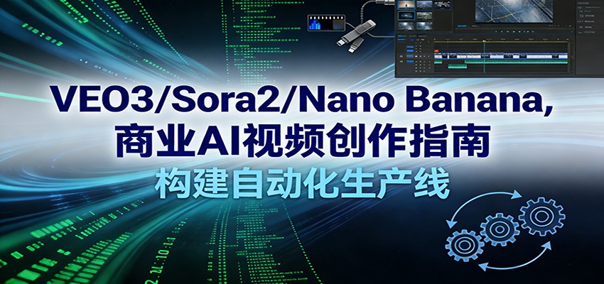 VEO3/Sora2/Nano Banana商业AI视频创作指南,构建自动化生产线