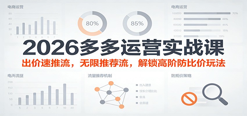 2026多多运营实战课：出价速推流，无限推荐流，解锁高阶防比价玩法（更新）