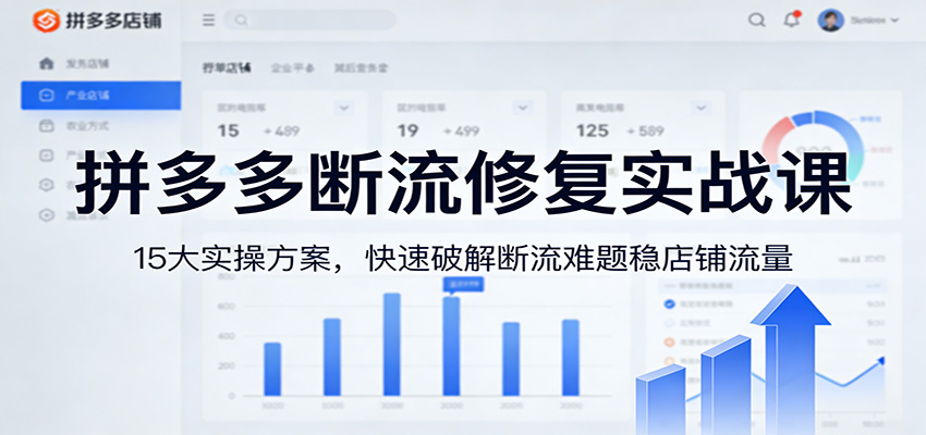 拼多多断流修复实战课：15大实操方案，快速破解断流难题稳店铺流量