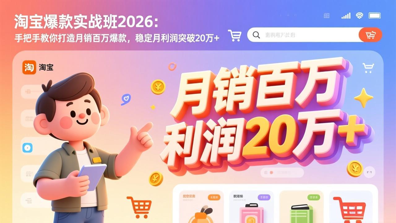 (17209期)淘宝爆款实战班2026:手把手教你打造月销百万爆款,稳定月利润突破20万+ (17209期)淘宝爆款实战班2026:手把手教你打造月销百万爆款,稳定月利润突破20万+