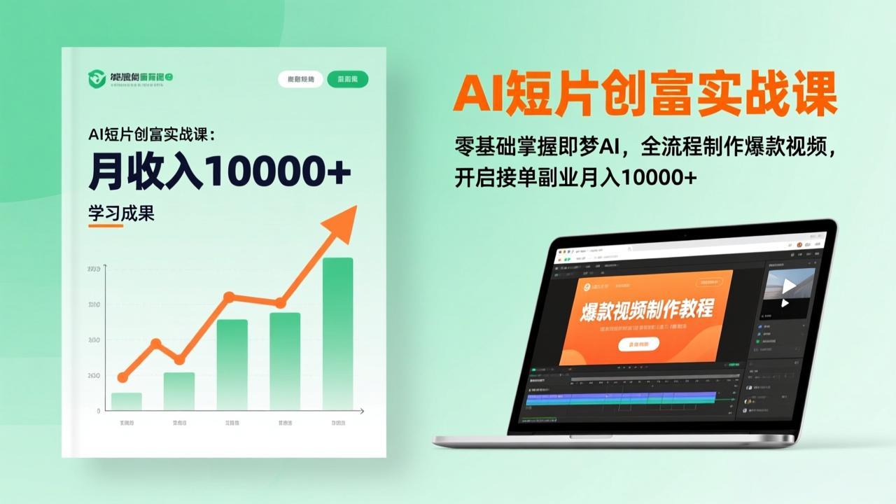 （17236期）AI短片创富实战课：零基础掌握即梦AI，全流程制作爆款视频，开启接单副业月入10000+(更新)