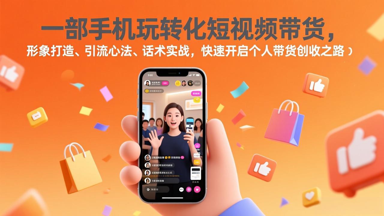 (17356期)一部手机玩转化短视频带货,形象打造、引流心法、话术实战,快速开启个人带货创收之路 (17356期)一部手机玩转化短视频带货,形象打造、引流心法、话术实战,快速开启个人带货创收之路