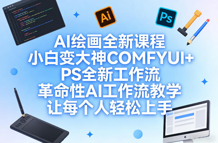 AI绘画全新课程,小白变大神COMFYUI+PS全新工作流,革命性AI工作流教学,让每个人轻松上手 AI绘画全新课程,小白变大神COMFYUI+PS全新工作流,革命性AI工作流教学,让每个人轻松上手