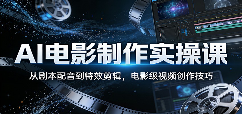 AI电影制作实操课：从剧本配音到特效剪辑，电影级视频创作技巧