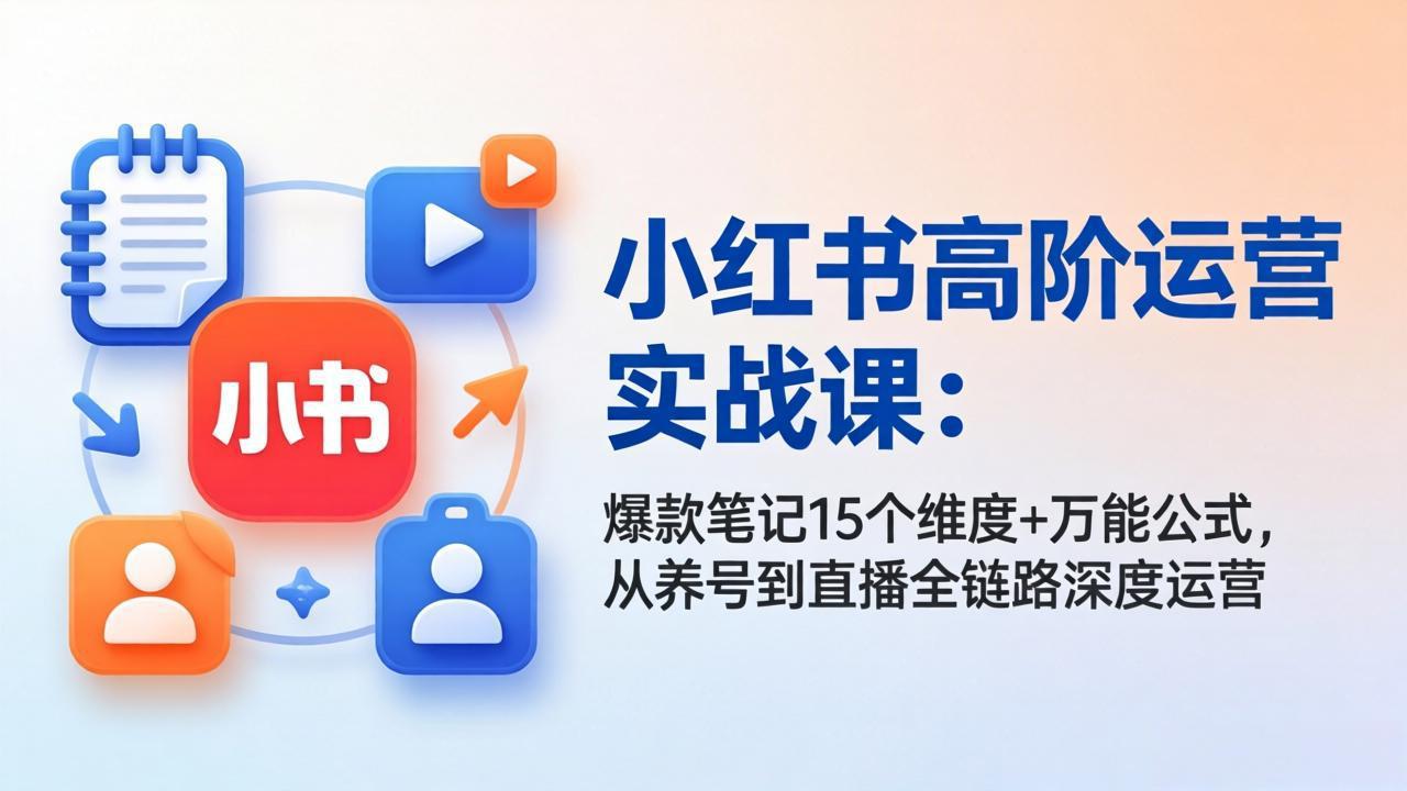 (17844期)小红书高阶运营实战课:爆款笔记15个维度+万能公式,从养号到直播全链路深度运营 (17844期)小红书高阶运营实战课:爆款笔记15个维度+万能公式,从养号到直播全链路深度运营